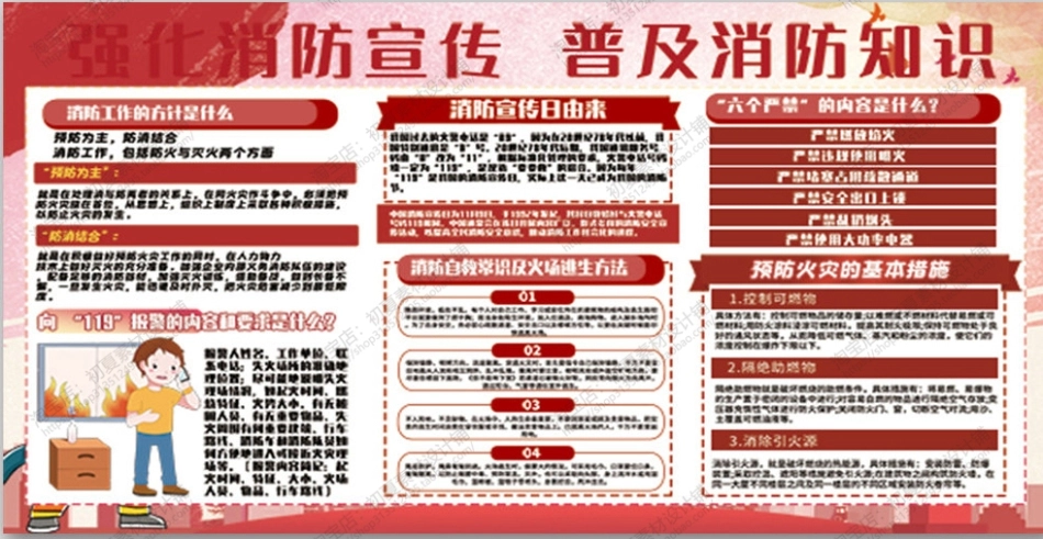 消防宣传栏展板海报（横）XF-PSD-0072.jpg_第1页