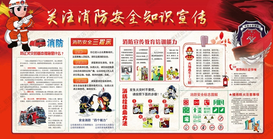 消防宣传栏展板海报（横）XF-PSD-0085.jpg_第1页