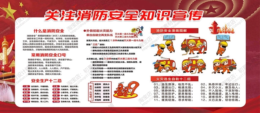 消防宣传栏展板海报（横）XF-PSD-0125.jpg_第1页