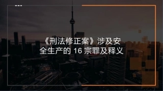 【第9课】2021《刑法修正案》（十一）涉及安全生产的16宗罪及释义.pptx