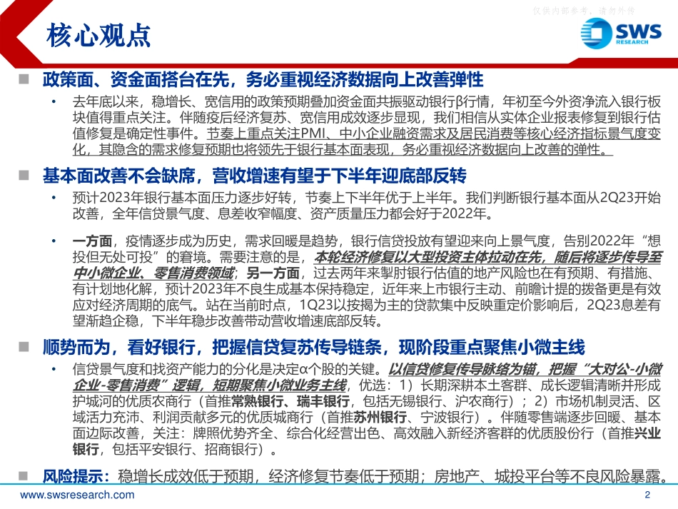 申万宏源-2023年春季银行业投资策略：顺势而为，迎银行基本面和估值的双拐点之年-230222.pdf_第2页