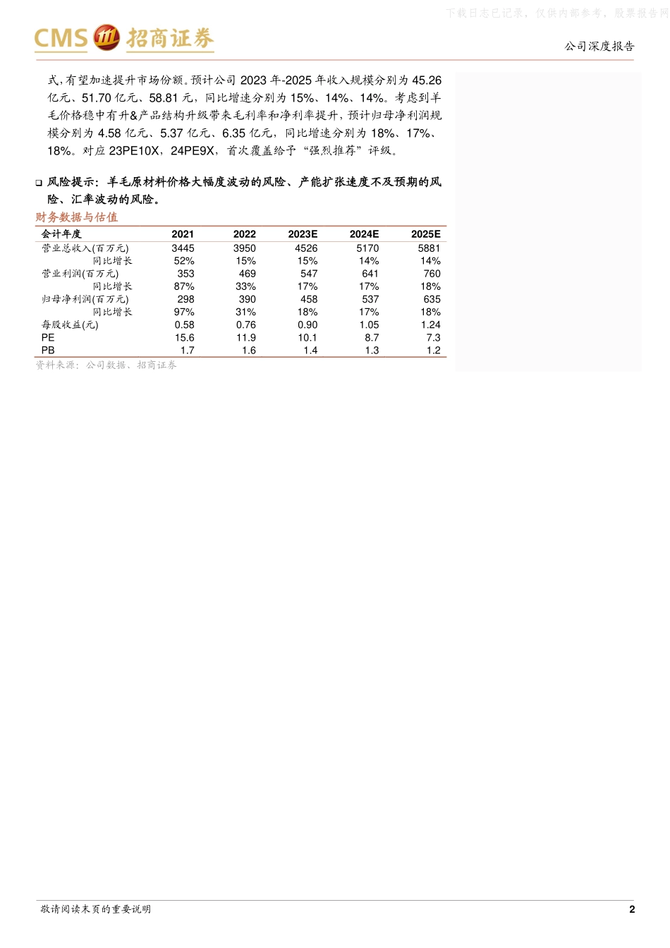 招商证券-新澳股份(603889)推进带宽战略&全球产能扩张，毛纺龙头成长动能提升-230522.pdf_第2页
