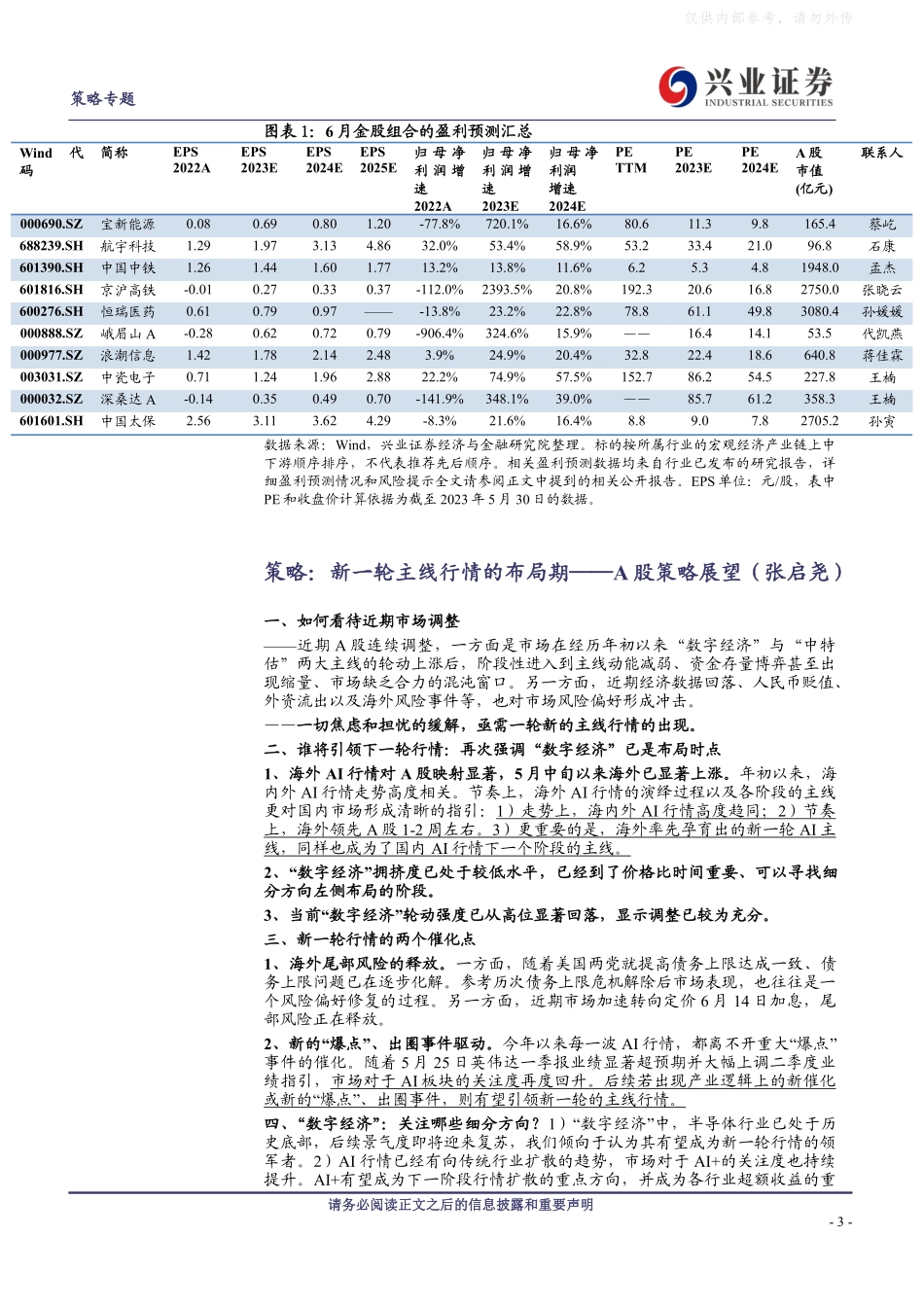 兴业证券-兴证策略&多行业：2023年6月市场配置建议和金股组合-230531.pdf_第3页
