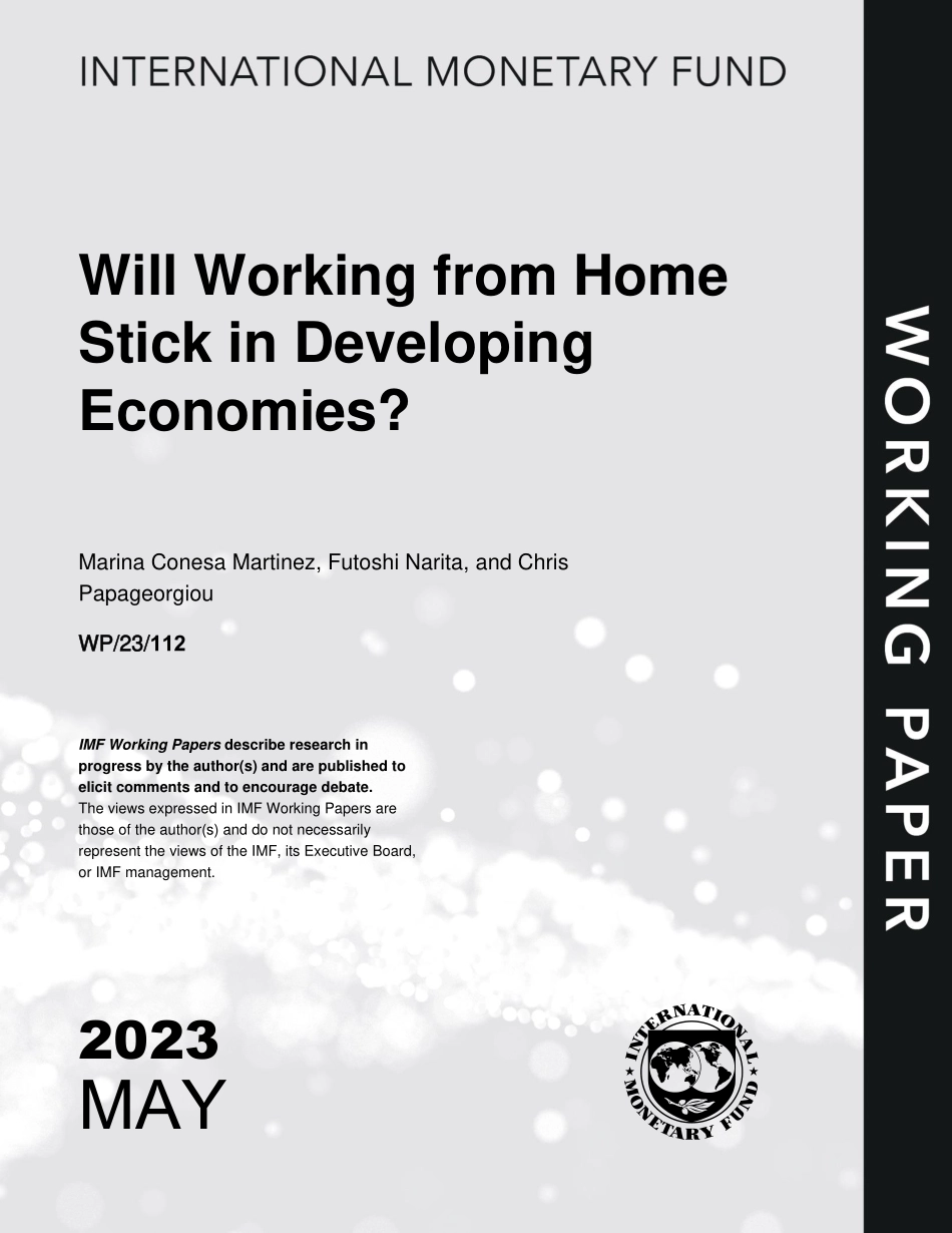 IMF-在家工作在发展中经济体会继续吗？（英）-2023.5-44页.pdf_第1页