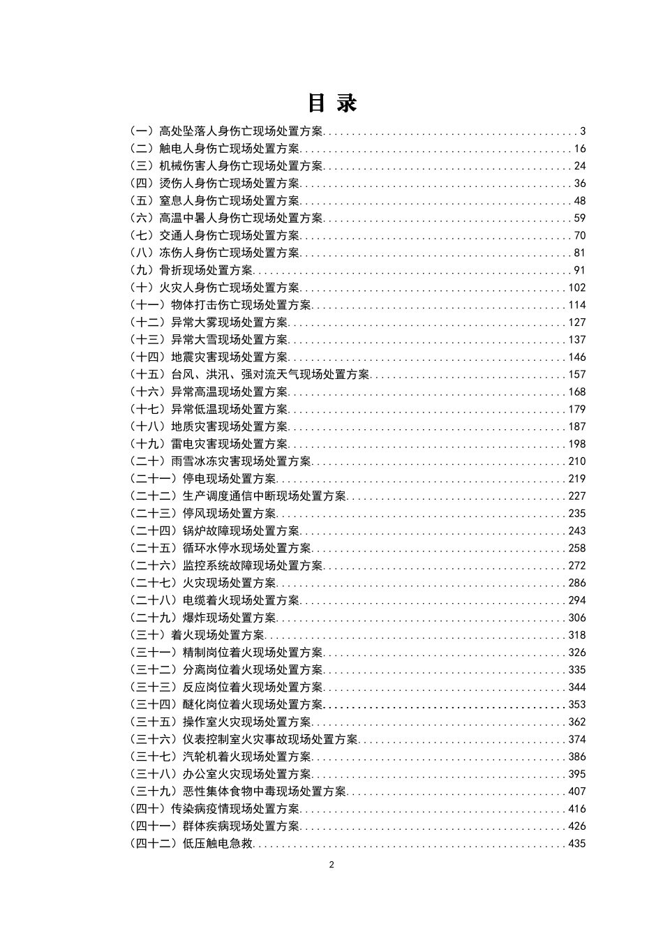 集团公司现场处置方案手册（600页，58项）_第2页