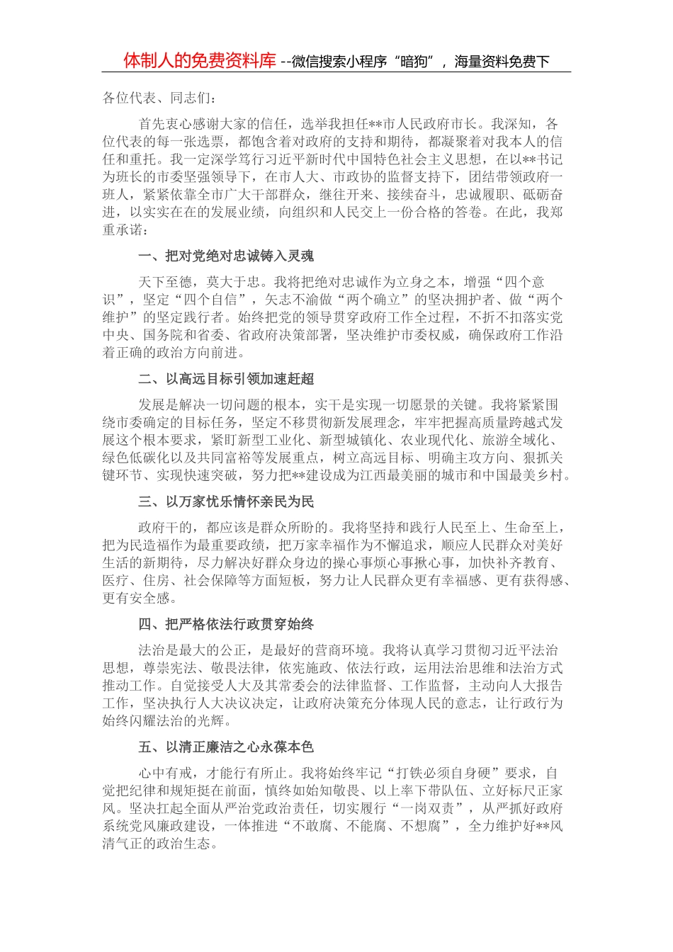 在市政府领导同志分工会议上的讲话_第1页