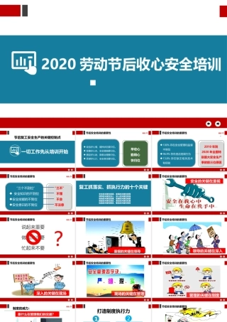 2020年劳动节后收心安全教育手册，人手一份