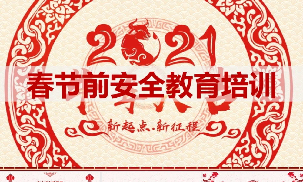 春节前安全教育培训PPT