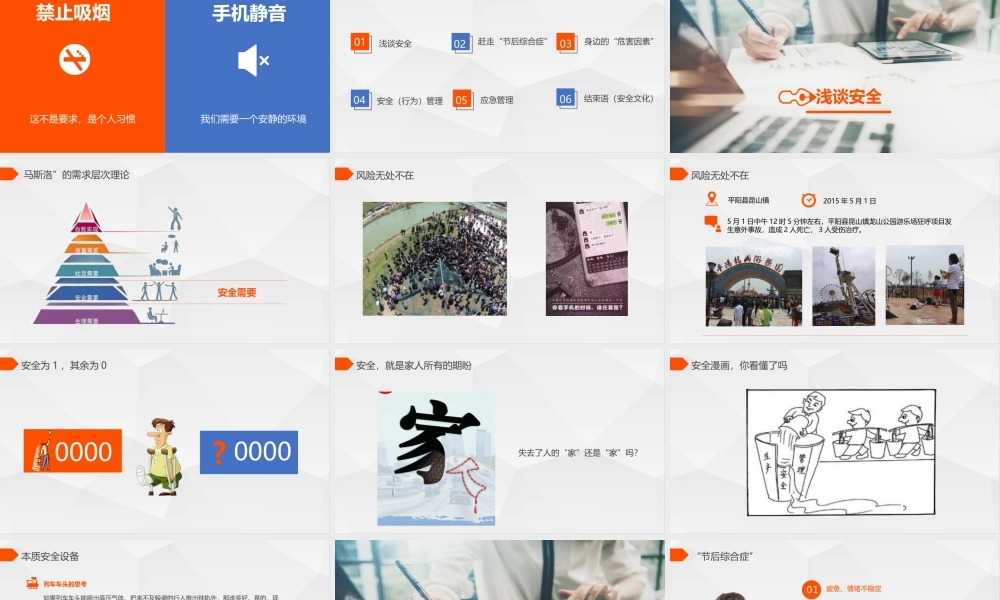 节前安全生产检查重点(安全生产管理隐患-作业人员不安全行为-物的不安全状态-作业环境安全隐患等)