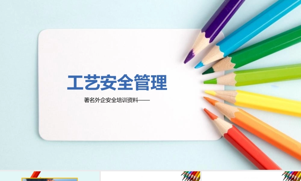 著名外企工艺安全管理PPT课件