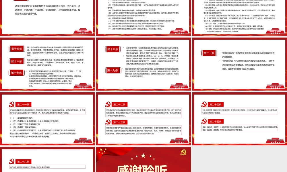 《社会组织评比达标表彰活动管理办法》PPT（20220520）