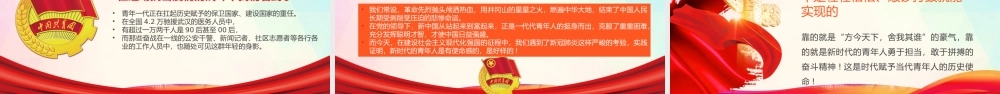 纪念五四运动103周年主题模板（五四青年节）（PPT）
