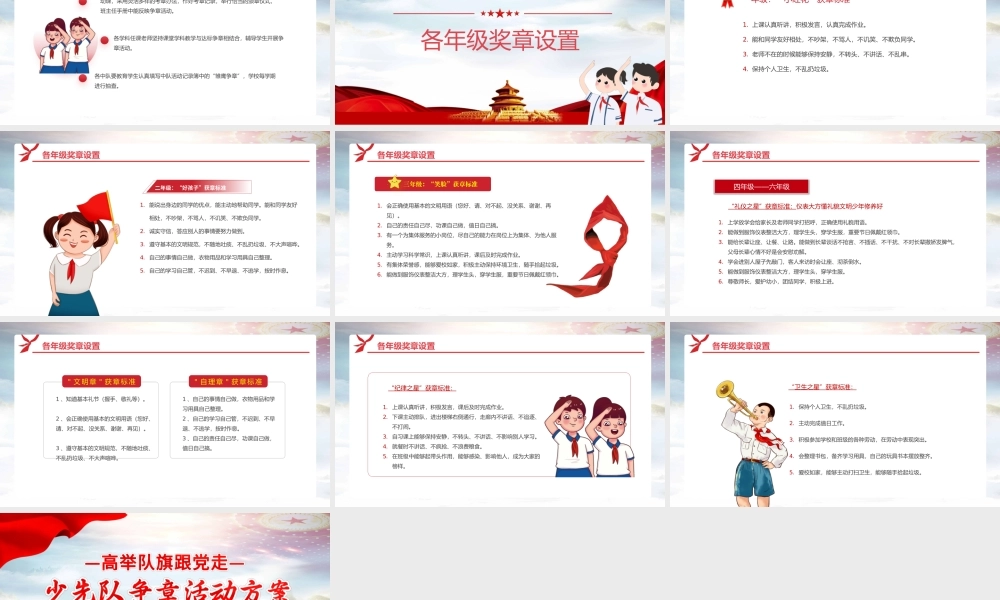 少先队争章活动策划方案PPT（20220518）