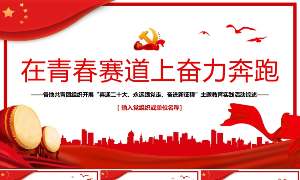 在青春赛道上奋力奔跑各地共青团组织开展主题教育PPT