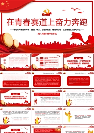 在青春赛道上奋力奔跑各地共青团组织开展主题教育PPT