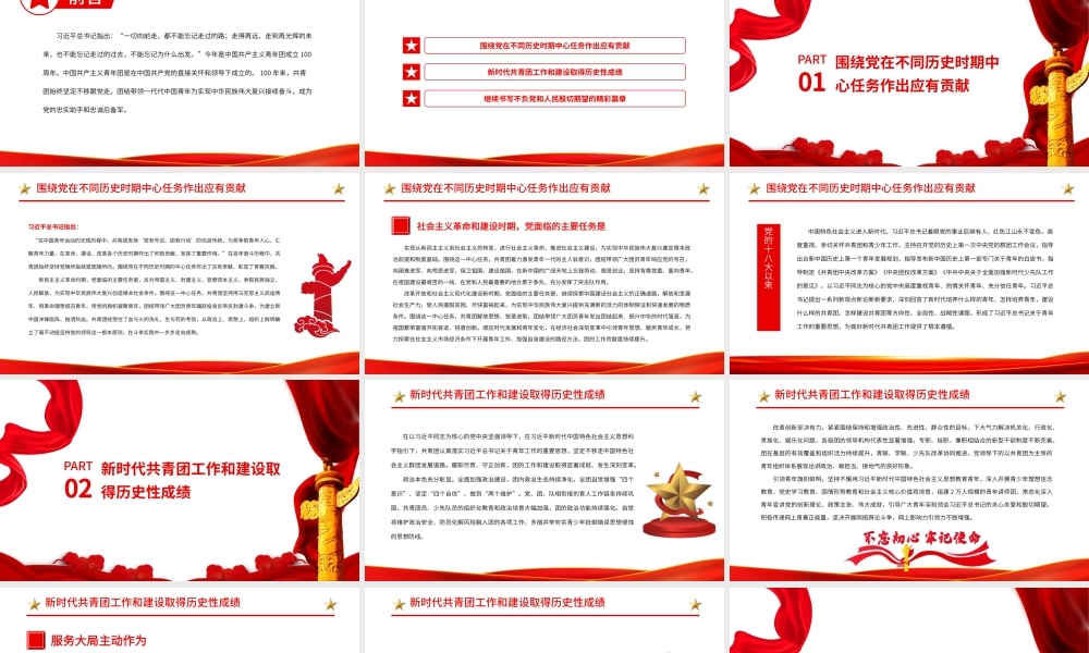 中国共青团的百年奋斗征程和历史启示PPT（20220512）