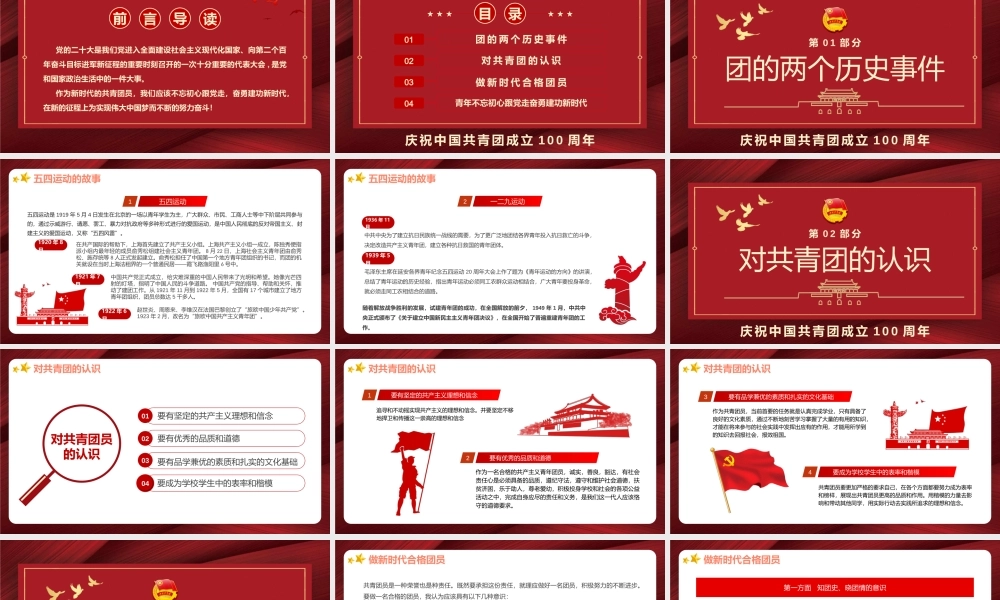 做新时代合格团员之建团100周年PPT（20220513）