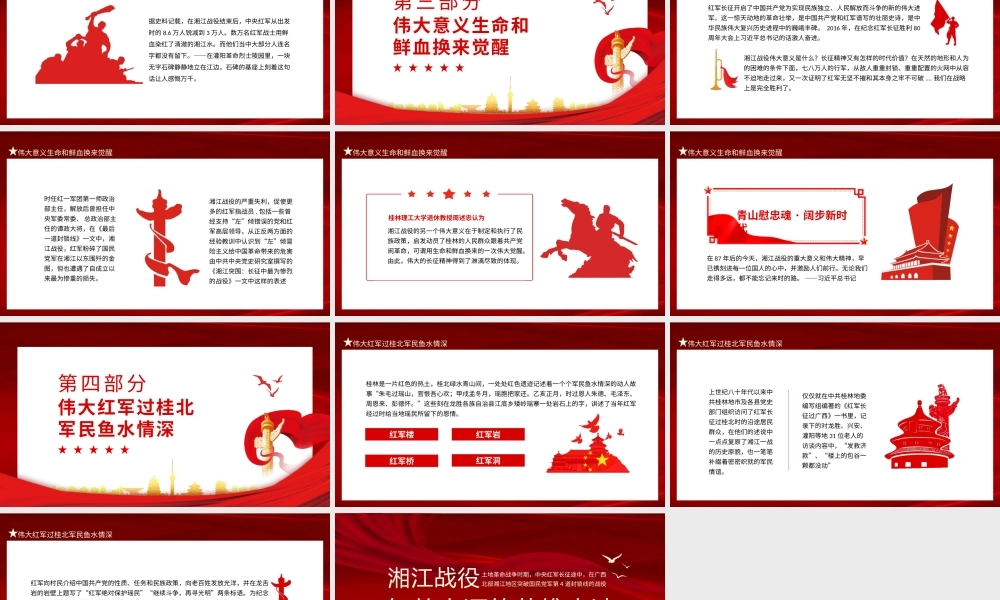湘江战役气壮山河的英雄史诗动态PPT