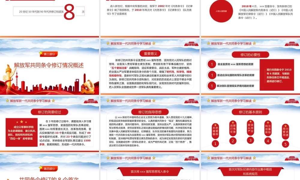 解放军新一代共同条令PPT（20220707）