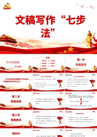 文稿材料写作教学PPT_文稿写作“七步法”