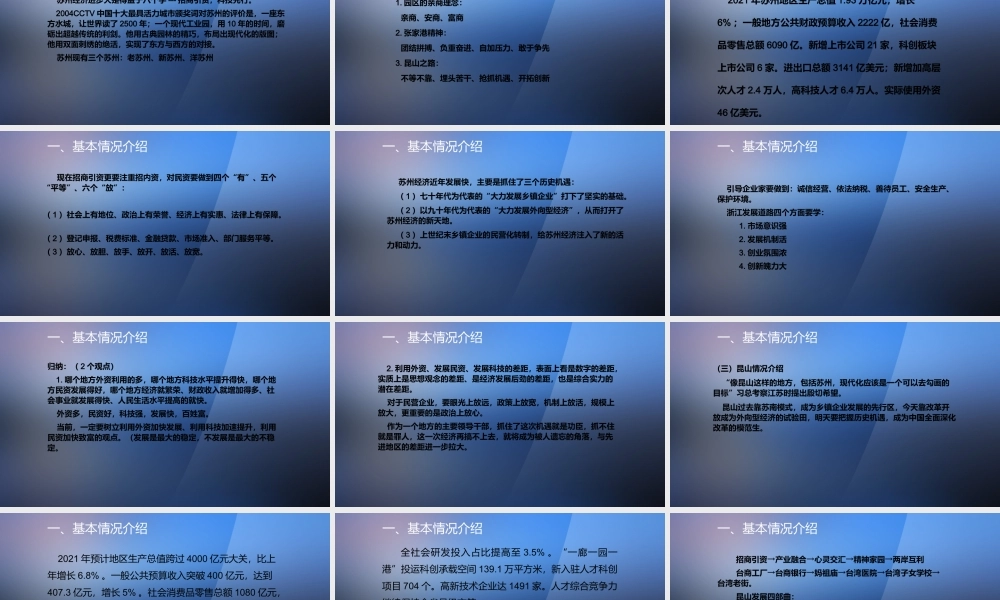 招商引资理念与实践经验的座谈交流PPT