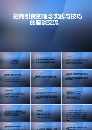 招商引资理念与实践经验的座谈交流PPT