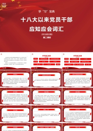 党课PPT：党的十八大以来党员干部应知应会词汇（政治建设篇）