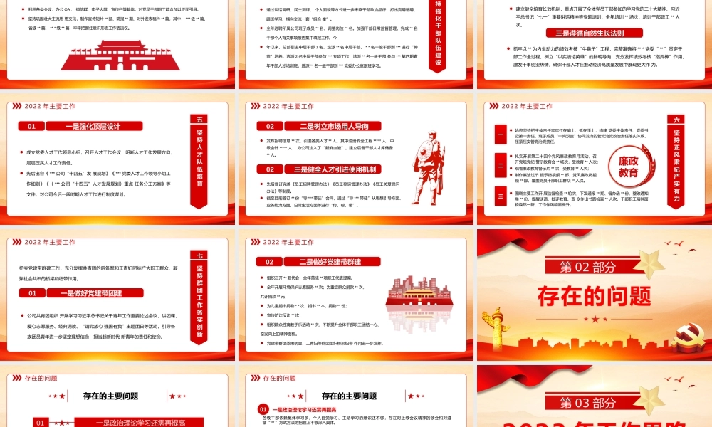 2022年基层党建工作总结PPT模板（20221230）