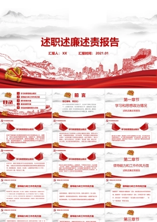 述职述廉述责报告模板（PPT）