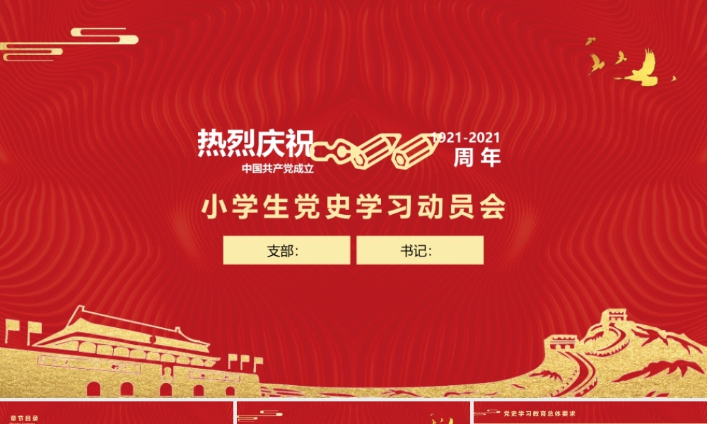 小学生党史学习动员党课学习