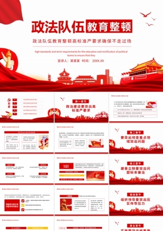 政法队伍教育整顿高标准严要求确保不走过场动态PPT