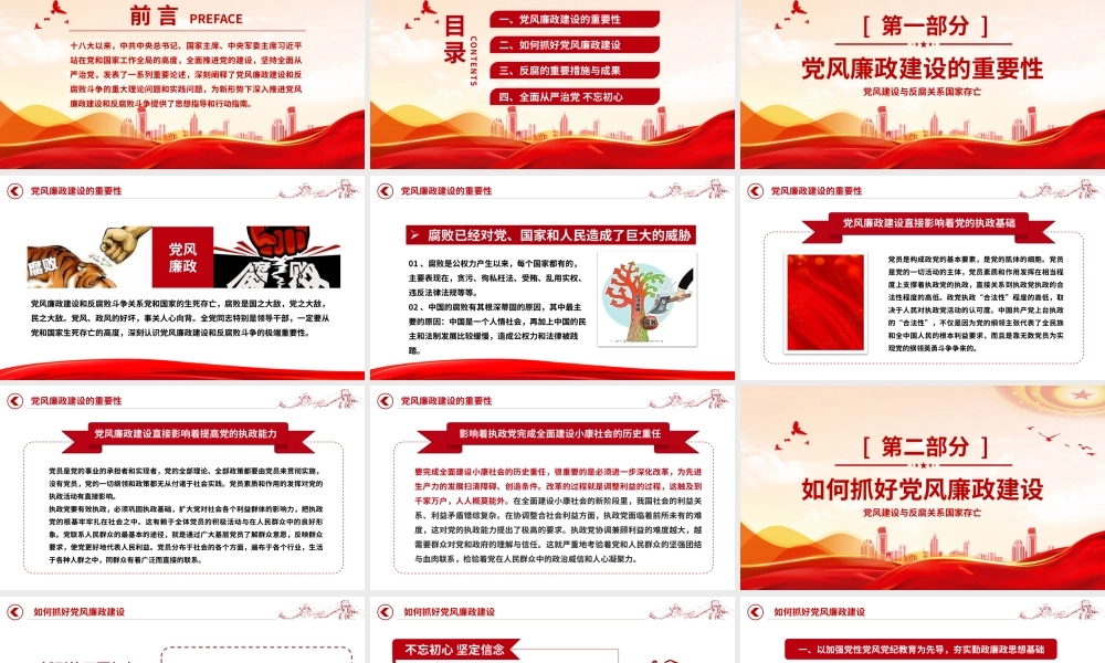 2022全面从严治党PPT简洁创意抓好党风廉政建设宣传教育月持之以恒深入推进全面从严治党课课件