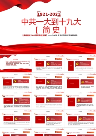 1921-2021中共一大到十九大极简史PPT