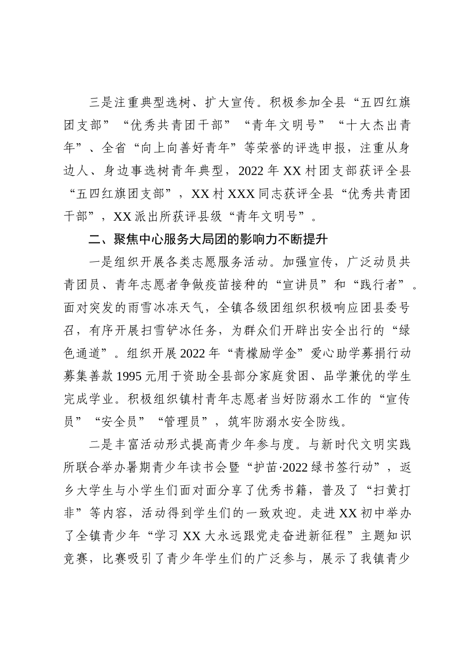 XX镇团委2022年度述职报告_第2页