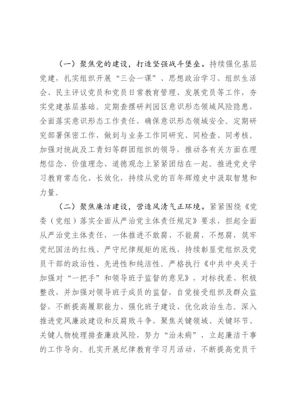 省级工业园党工委书记2022年度述责述廉报告_第3页