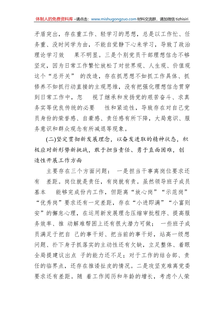 集团公司2023年度民主生活会个人对照检查发言_第2页