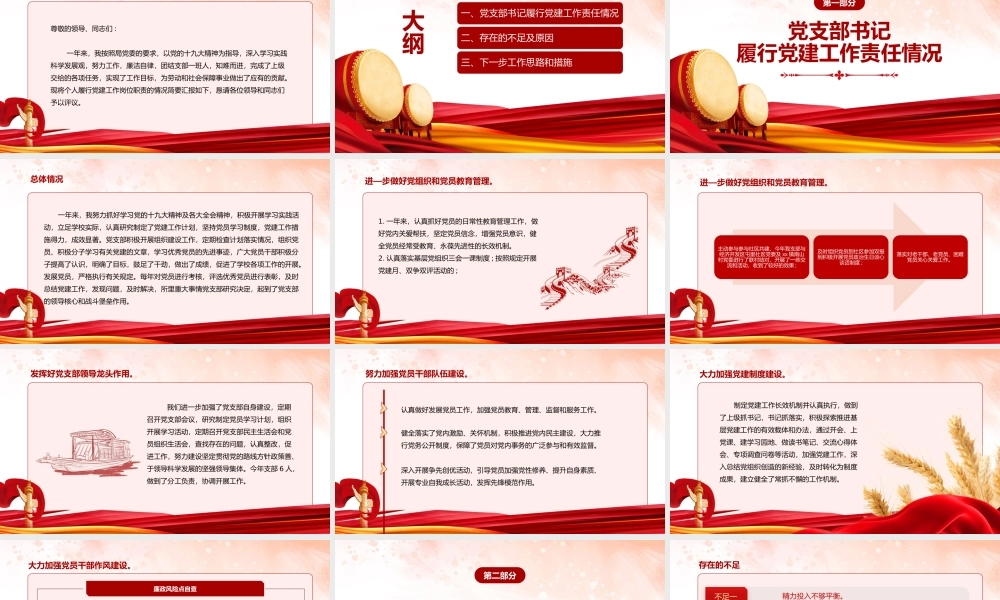 支部书记述职报告PPT模板年终工作总结汇报（20130316）