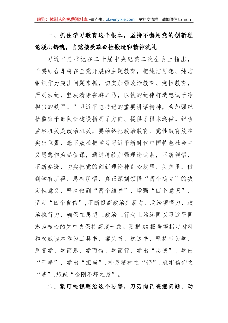 【纪检系统】2023纪检监察干部队伍教育整顿专题学习研讨心得体会发言材料3篇_第2页