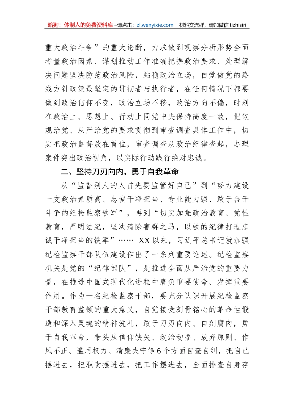 交流研讨提纲：扎实开展教育整顿+打造忠诚纯洁纪检铁军_第3页