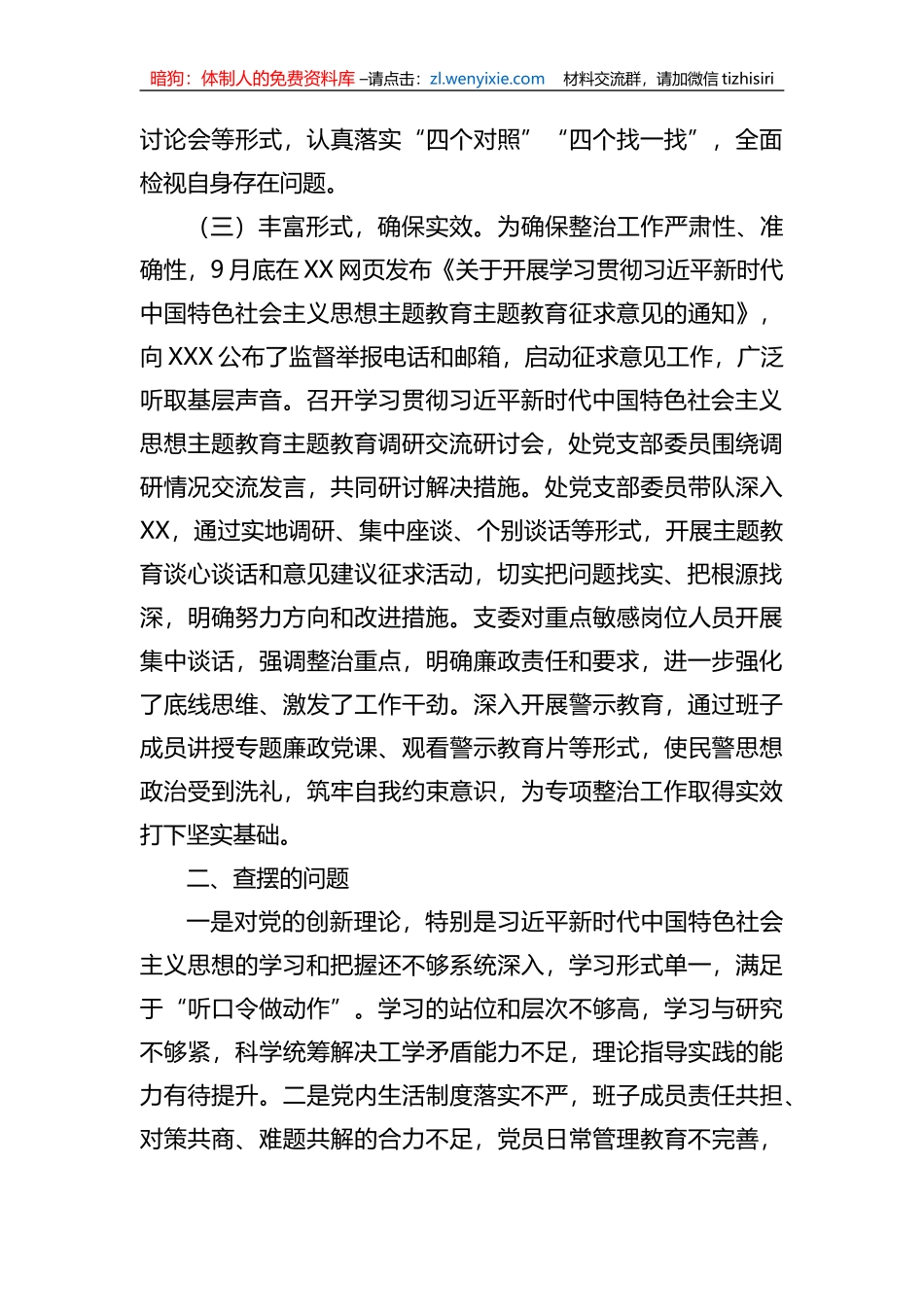 党支部关于2023年主题教育专项整治情况的报告_第2页