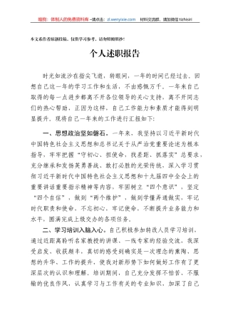 个人述职报告