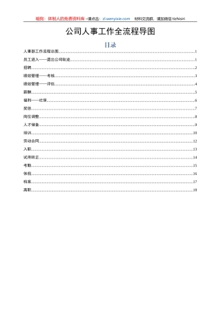 公司人事工作全流程导图18项