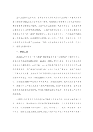 党组班子XX严重违纪违法案以案促改专题民主生活会对照检查材料
