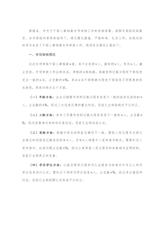 干部人事档案专项审核工作总结报告