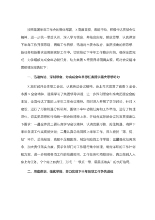 关于贯彻落实2020年半年工作会议精神的情况报告