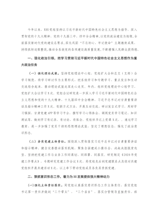 2020年党建工作总结（党组）