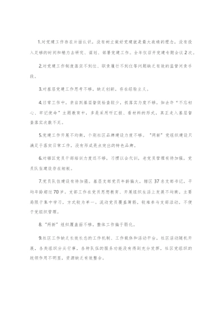 党建工作问题清单（100例）