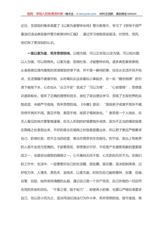 《以案为鉴警钟长鸣》警示教育片观后感