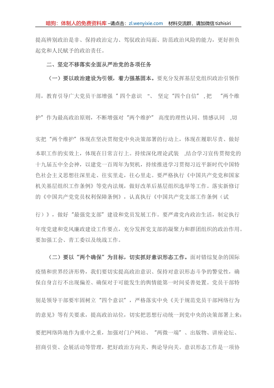 在全面从严治党工作会上的讲话_第2页