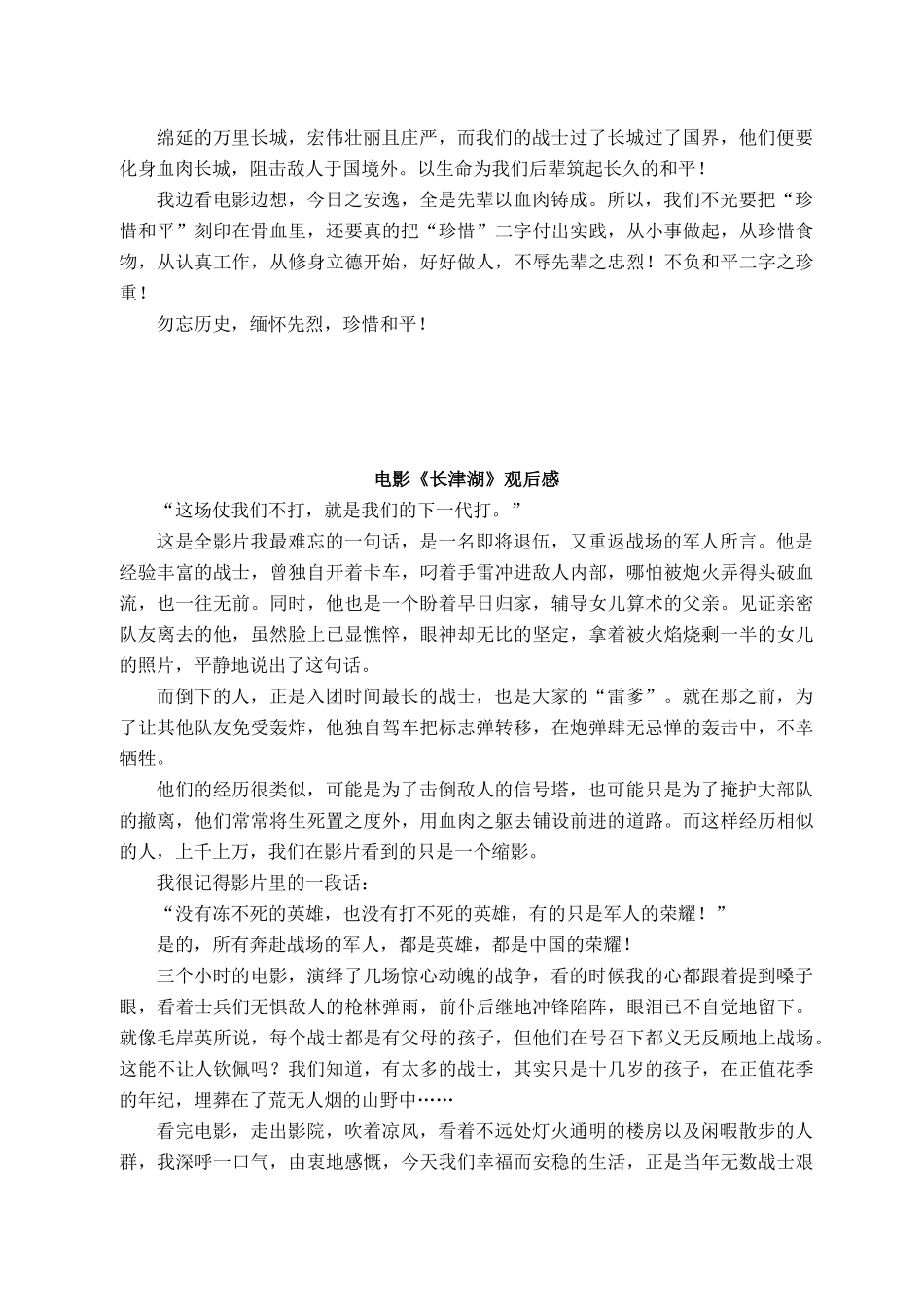 观看《长津湖》观后感汇编（3篇）_第2页